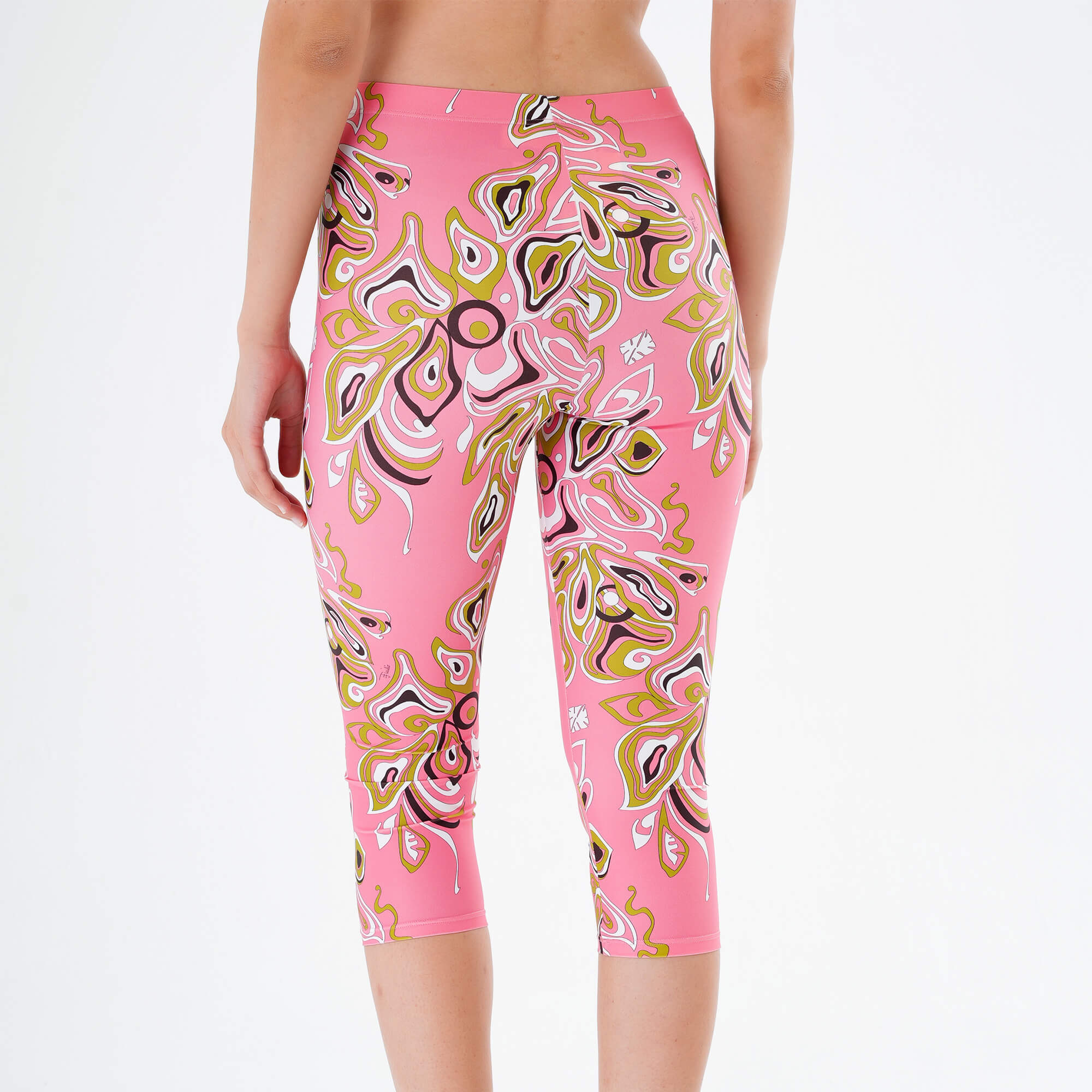 Emilio Pucci - Africana Abstract Print Cropped Leggings in Pink & Purple M